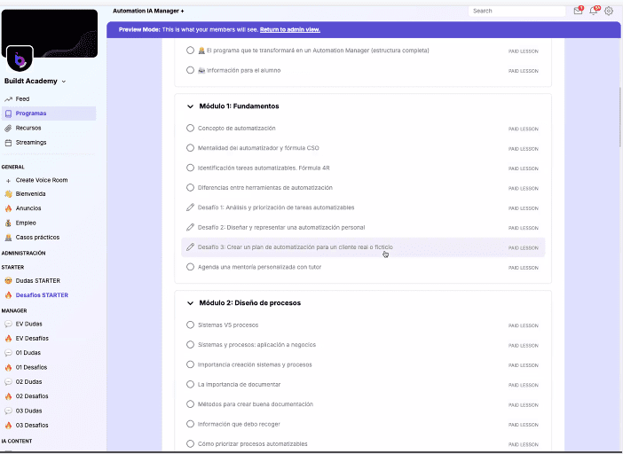 buildt contenido