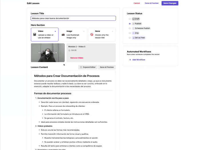 buildt lecciones